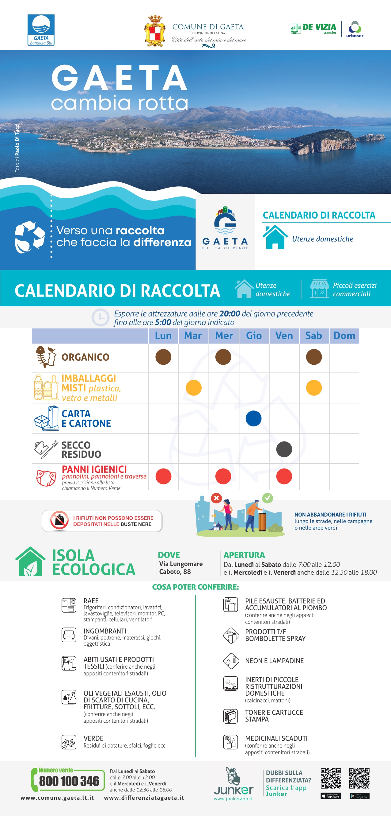 Nuovo calendario di raccolta dei rifiuti in città-DAL 15 MAGGIO 2023 -  Documenti - Proloco Gaeta